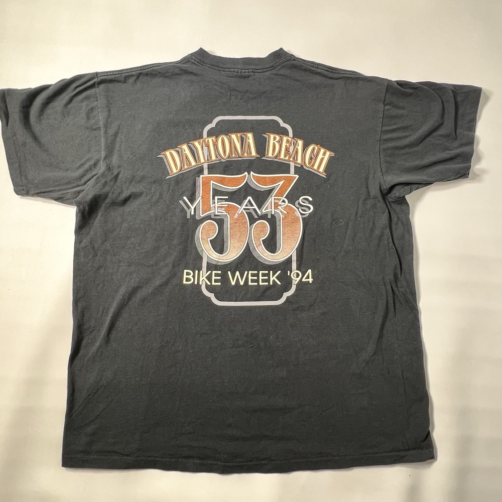 Vintage 3D Emblem 94' Daytona Beach Bike Week All Over Print Double Sided SZ XL - Picture 6 of 14